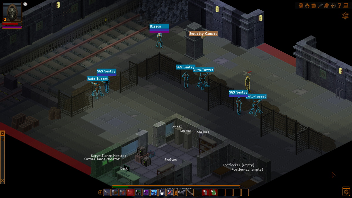 UnderRail (Windows) screenshot: highlighting important objects