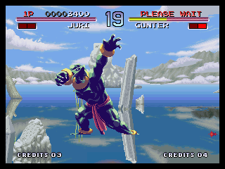 Galaxy Fight: Universal Warriors (Neo Geo) screenshot: Looks like he won.