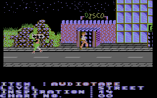 To be on Top (Commodore 64) screenshot: Entering the disco