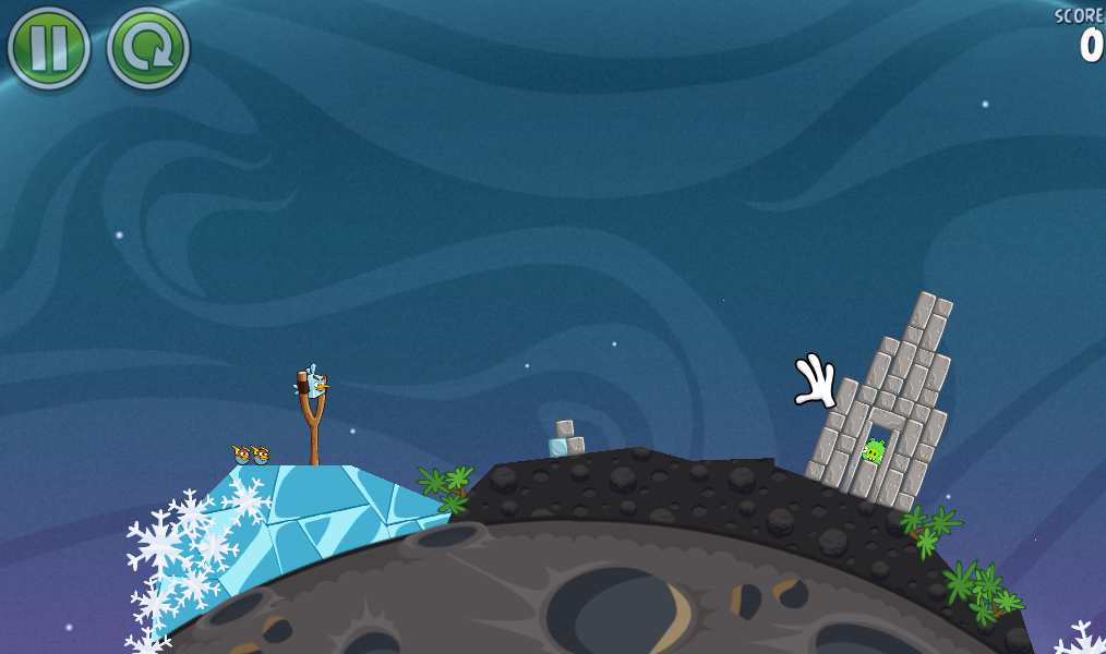 Angry Birds: Space (Windows) screenshot: Cold Cuts 4