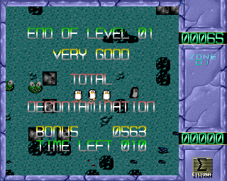 Poizone (Acorn 32-bit) screenshot: Level completed