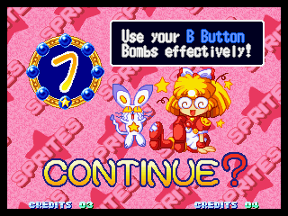 Twinkle Star Sprites (Neo Geo) screenshot: That didn't end too well.