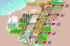 SEGA Arcade Gallery (Game Boy Advance) screenshot: Outrun: you get shown how far you got on the map after the game over screen.