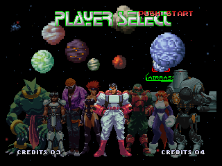 Galaxy Fight: Universal Warriors (Neo Geo) screenshot: select your fighter