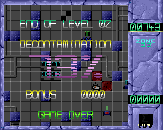Poizone (Acorn 32-bit) screenshot: Game over