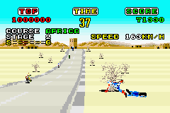 SEGA Arcade Gallery (Game Boy Advance) screenshot: Super Hang On: stay on the track or you'll easily get knocked off you bike.