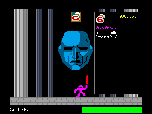 Ginormo Sword (Browser) screenshot: Shopping for an upgrade in strength.