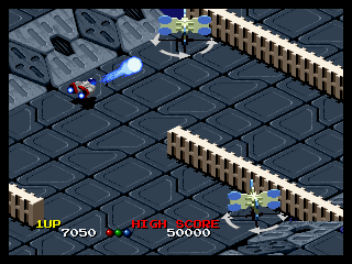 Viewpoint (Neo Geo) screenshot: Trying to open a gate.