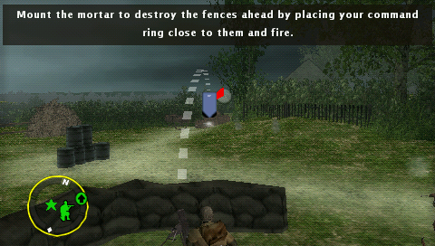 Brothers in Arms: D-Day (PSP) screenshot: Usings a mortar to kill the enemy