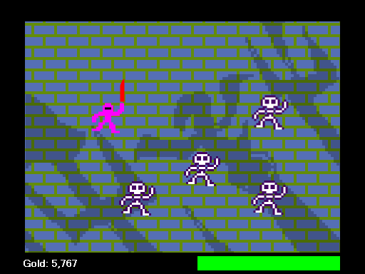 Ginormo Sword (Browser) screenshot: Fighting skeletons.