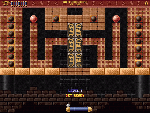 Bricks of Egypt (Windows) screenshot: Level Pack 2 - Level 1