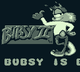 Bubsy II (Game Boy) screenshot: Title Screen ... it goes on to say 'Bubsy is back, etc.'