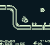 Bubsy II (Game Boy) screenshot: Bubsy seems to enjoy it .. i think