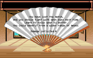 Budokan: The Martial Spirit (Amiga) screenshot: You have lost the match