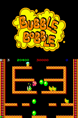 Bubble Bobble Revolution (Nintendo DS) screenshot: OOffff - I got offed by a pissed piece off luggage!