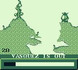 Worms (Game Boy) screenshot: Vasquez is out.