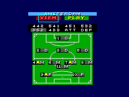 Sensible Soccer: European Champions (SEGA Master System) screenshot: Choosing your tactics