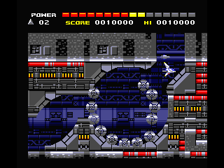 Space Manbow (MSX) screenshot: You have passed the rolling balls, now move up!