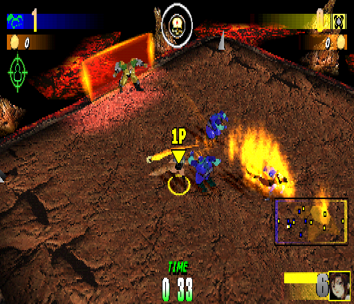 Rageball (PlayStation) screenshot: Camera: Side View. Zoom 0.