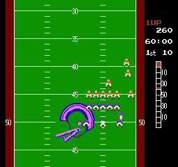 10-Yard Fight (NES) screenshot: Lining up at the line of scrimmage