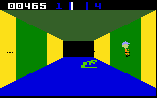 Sewer Sam (Intellivision) screenshot: An alligator? I'm getting out of the water...