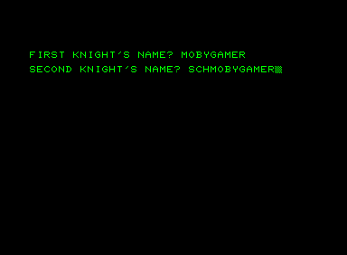Joust (Commodore PET/CBM) screenshot: The ever ongoing battle between Mobygamer and Schmobygamer