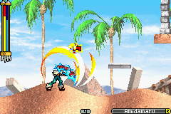 Shaman King: Master of Spirits 2 (Game Boy Advance) screenshot: Using Amidamaru to defeat an enemy.