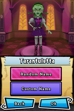 Monster High: Ghoul Spirit (Nintendo DS) screenshot: Random Name - Tarantuletta