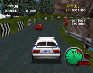 Car and Driver Presents Grand Tour Racing '98 (PlayStation) screenshot: Switzerland, rally cars