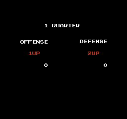 10-Yard Fight (NES) screenshot: The player with the highest score wins in the 2 player mode