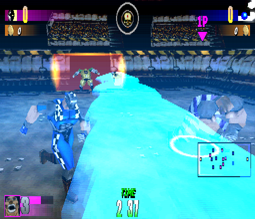 Rageball (PlayStation) screenshot: Super shot?