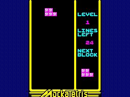 Mockatetris (ZX Spectrum) screenshot: Level 1