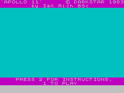 Apollo 11 (ZX Spectrum) screenshot: Title screen