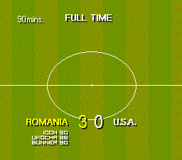 Championship Soccer '94 (SNES) screenshot: The game is over
