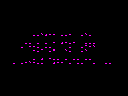 Necro Spermia (ZX Spectrum) screenshot: Humanity saved!