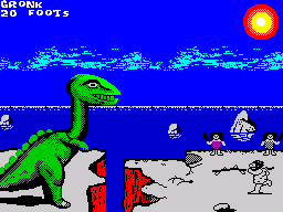 Mockatetris (ZX Spectrum) screenshot: Caveman Ugh Olympics