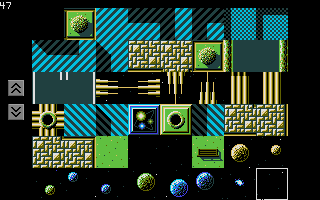 Shoot 'em up Construction Kit (Atari ST) screenshot: Selecting graphics from a map