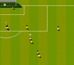 Championship Soccer '94 (SNES) screenshot: Heading towards the net