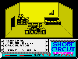 Short Circuit (ZX Spectrum) screenshot: I'll take it