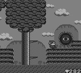 Maru's Mission (Game Boy) screenshot: The first mid-boss appears ...