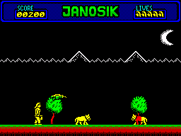 Janosik (ZX Spectrum) screenshot: Two wolfs and eagle
