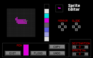 Shoot 'em up Construction Kit (Atari ST) screenshot: Sprite editor