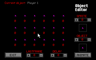 Shoot 'em up Construction Kit (Atari ST) screenshot: Object editor