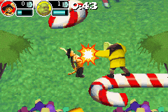 Shrek SuperSlam (Game Boy Advance) screenshot: Punch the Cat