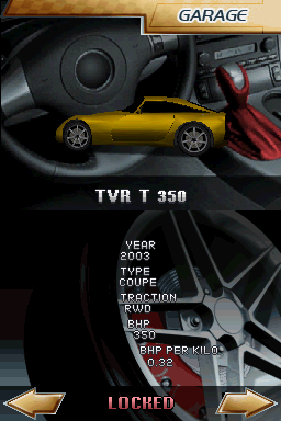 Corvette Evolution GT (Nintendo DS) screenshot: TVR T350