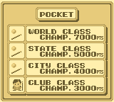 Side Pocket (Game Boy) screenshot: Pocket game class board.