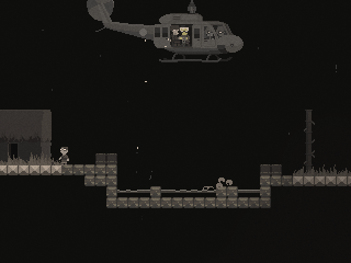 Edmund (Windows) screenshot: The first sequence, in a helicopter over Vietnam.