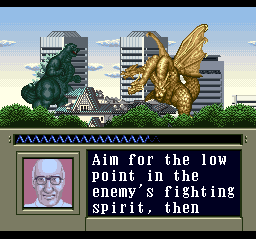 Super Godzilla (SNES) screenshot: Advice before the fight