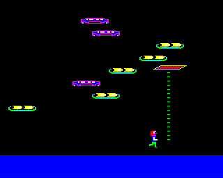 Sinbad (BBC Micro) screenshot: Trying to jump up again after falling