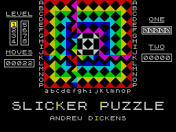 The Slicker Puzzle (ZX Spectrum) screenshot: Shuffled puzzle
